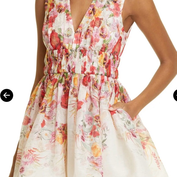 Zimmermann Floral Skater Dress in Pink and Cream size Zimmerman 1, fits US 4 - Picture 5 of 6